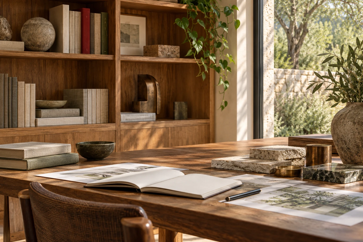 A wordless architectural reading and research still life